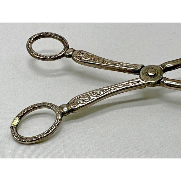 VINTAGE Silver Plate 8" Scissors ServingTongs - Pastry/Salad/Sandwich - Wedding - Picture 5 of 14